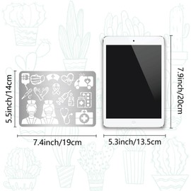 GORGECRAFT 14 x 19 cm Nurse Metal Stencils Medical Theme Nurses Day Syringe Thermometer Mask Umbrella Stainless Steel Decoration Tool Template for Wood Burning Crafts