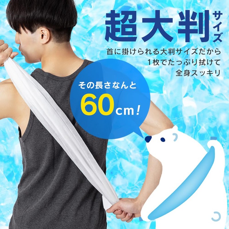 Iris Ohyama SCLT-20 Awesome Deca Cool Towel, Skin Temperature (-3°C),
