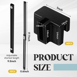 Humyoun 24 Pcs Metal Adjustable File Cabinet Rails Set Include 16 Hanging File Rail Clips 8 Cabinet Dividers Bars Suitable for Cabinets with Drawer Thickness Less Than 1/8 Inch(Black,10-18.5 Inch)