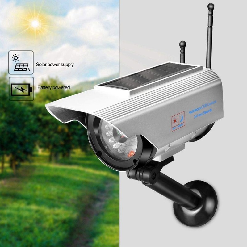 Dummy Fake Surveillance Security Camera,Solar Power LED Fake Camera Outdoor