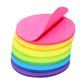 Mini Skater 6 Pack Colourful Kraft Paper Sticky Notes Self-Stick Blank Book Tabs Paper Markers Sticky Notes Pad 180 Sheets Index Sticker for Home Office Remark Organizing (Round)