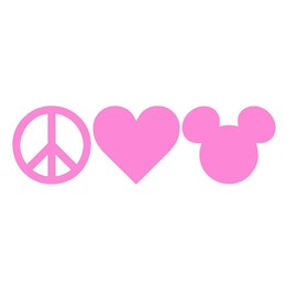 Peace Love Mickey CCI Decal Vinyl Sticker|Cars Trucks Walls Laptop|Pink|5.5 x 4.5 in|CCI2176
