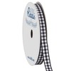 Ribbli Navy and White Gingham Ribbon,100% Polyester Woven Edge,3/8 Inch