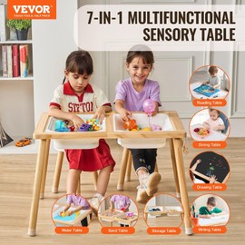 Kids Sensory Table & Chair Set Sand Water Play Table with 2 Storage Bins