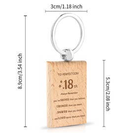 18th Birthday Gifts for Girls Boys 18th Birthday Keyring Wood Valentines Gifts for 18 Year Old Girls 18th Birthday Gifts for Boys Valentines Day Gifts Inspirational Gifts for Women 18 Year Old Gifts