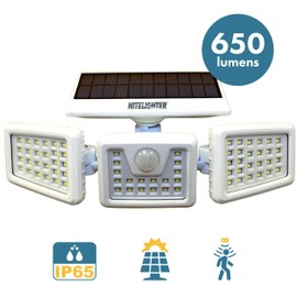 Nitelighter LED Spotlight – Motion Activated Solar Flood Light with 3 Rotating/Pivoting Lamps, Wireless and Easy to Install, Outdoor Security Light Ideal for Driveways, Walkways, and Yards, NLS650M