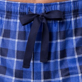 IZOD Men's Silky Fleece Sleep Pant, Blue/Black Plaid, 3X-Large