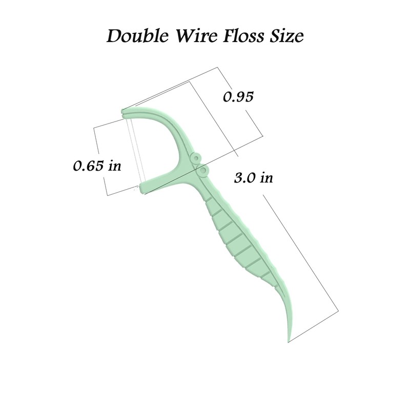 Holy Rose Mint Twin Line Dental Floss Picks - 300