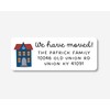 60ct - We have Moved Christmas Return Address Labels, Merry