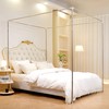 Stainless Steel Canopy Bed Frame Queen Size, Bed Post Poles