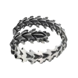 Sinoyp Dragon Spine Statement Ring for Men – Gothic Punk Stainless Steel Biker Ring Skeleton Jewelry (11)