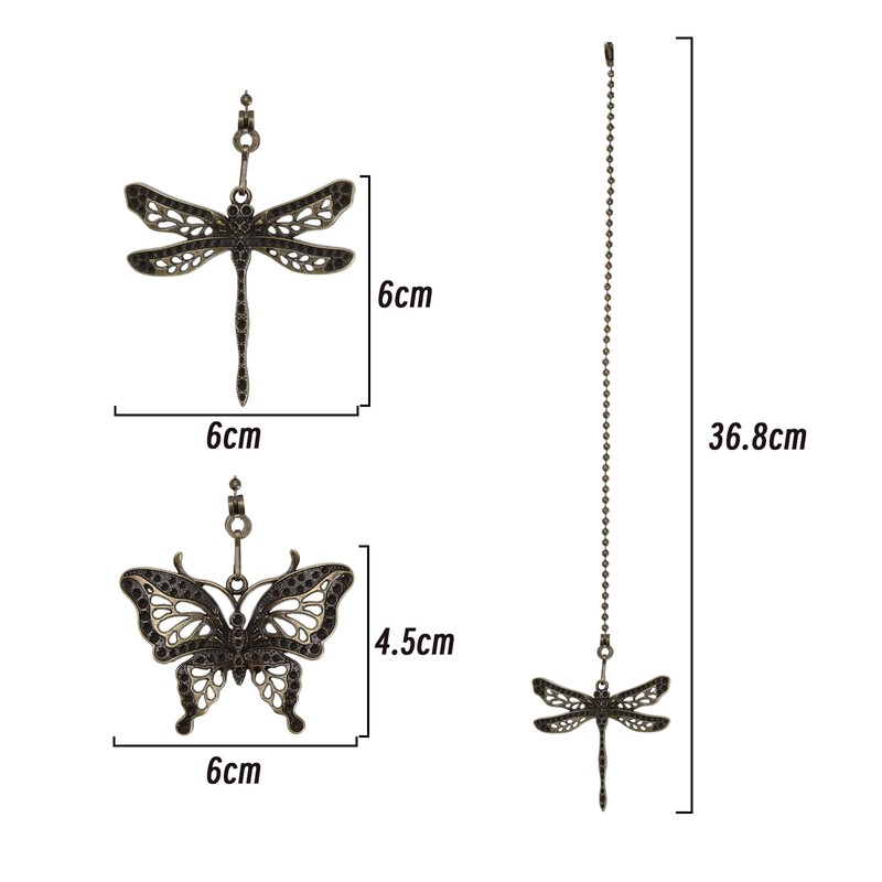 Micro Traders 4PCS Ceiling Fan Pull Chain Set 30cm Lamp