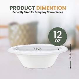 RiverBlue 12 oz Bowls Heavyweight – Reusable & Microwavable – Ideal for Soup, Cereal, Salads & More – Durable for Hot or Cold Food (500)