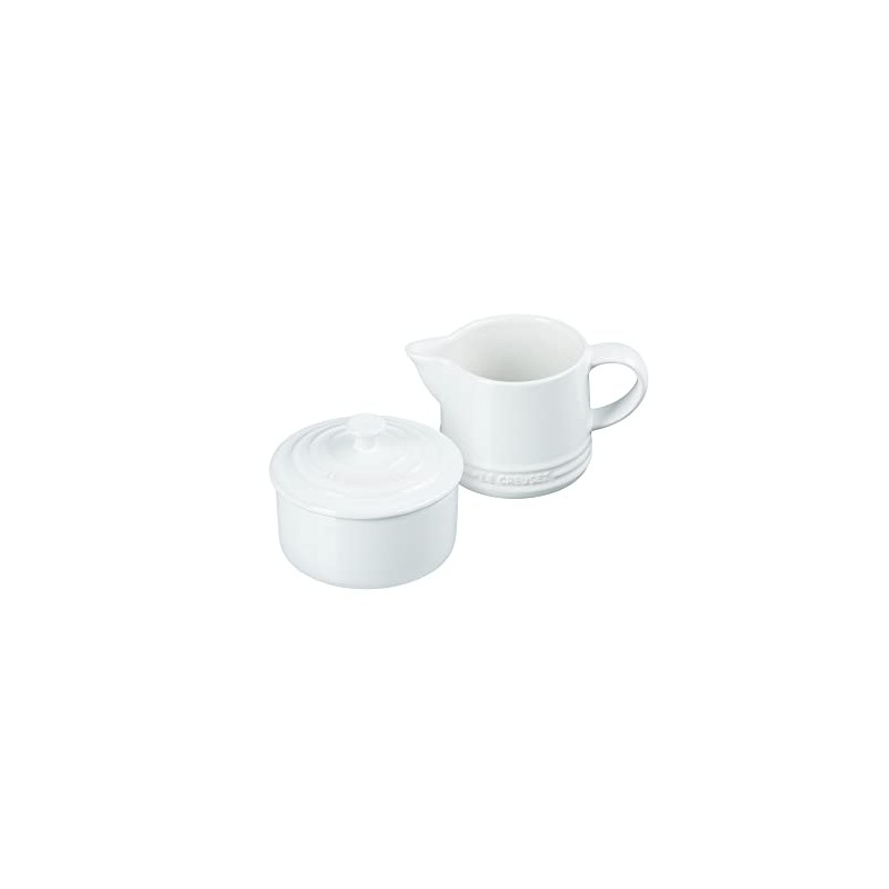 Le Creuset Stoneware Signature Cream & Sugar Set, White, Cream: