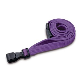 Customcard Neck Lanyard for ID Badge Holders with Safety Breakaway Clip - Purple (Pack of 25)