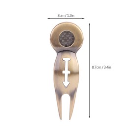 Golf Divot Tool, 3 IN 1 Multi-function Golf Divot Repair Pitch Fork Aluminum Alloy Green Pitch Mark Repair Tool with Ball Marker