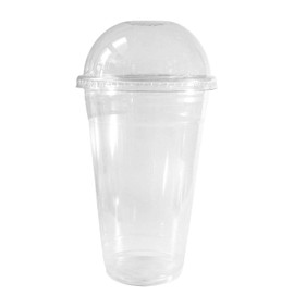 24 oz Cups, 300 Pack | Iced Coffee Go Cups and Dome Lids | Cold Smoothie | Plastic Cups with Dome Lids | Clear Plastic Disposable Pet Cup | Ideal for Coffee, Parfait, Juice, Soda, Cocktail, Party Cups