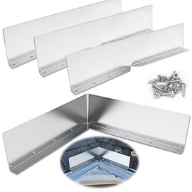 4 PCS Gutter Valley Splash Guards,Rain Gutter Valley Roofing Gutter Guards with Screws,Downspout Diverter Roof Rain Diverter Roofing Gutters for House Shingle Roofs Corner (Bent Style)
