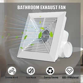 RLOZUI Bathroom Exhaust Fan 110 CFM 1.0 Sones Quiet Operation, Ceiling Mount Ventilation Fan Large Air-flow Capacity, Energy-Saving Ceiling Exhaust Fan, 4" Duct for Shower, Bathroom, Office, Home