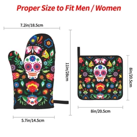 Colorful Rainbow Glitter Oven Mitts and Pot Holders Set of 4, Oven Mittens and Potholders Heat Resistant Gloves for Kitchen Cooking Baking Grilling BBQ