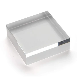 Acrylic Block 75 x 75 x 25 mm Transparent, Glossy Polished Side Edges/Acrylic/Acrylic Glass Zeigis®