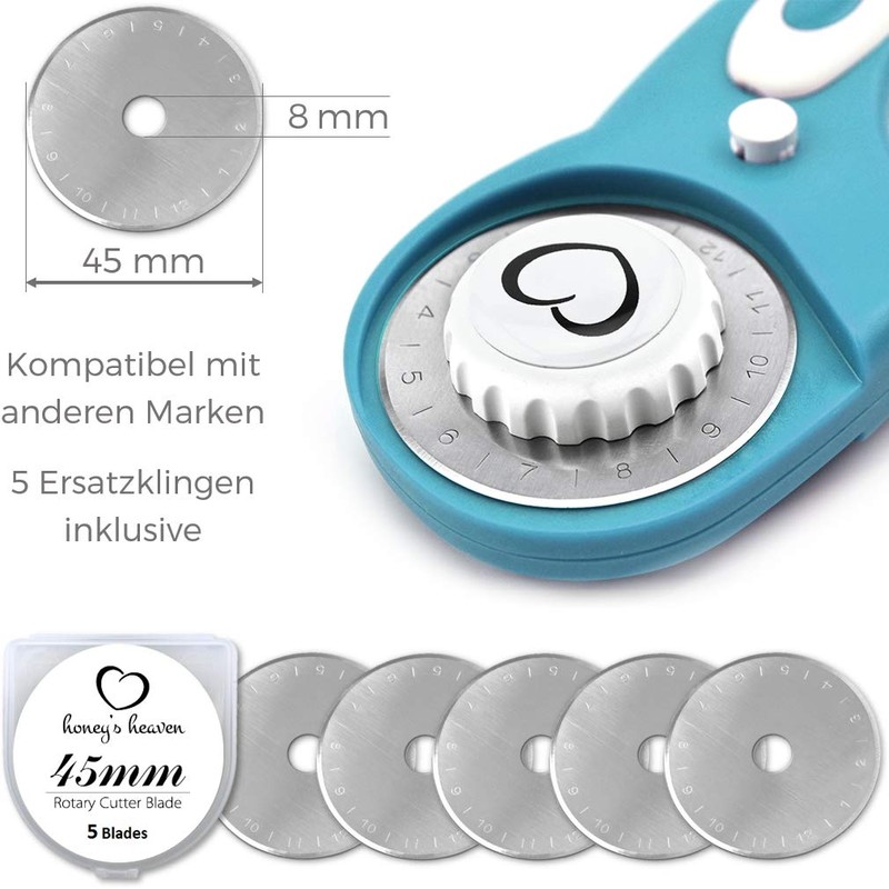 Honey's Heaven 45 mm Rotary Cutter Fabric Cutter Set Including