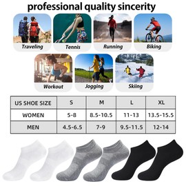 ATBITER 6 Pairs Ankle Athletic Running Socks Thin Low Cut No Show Lightweight Socks for Men and Women