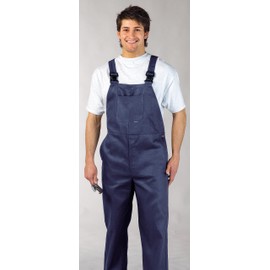 Portwest C881 Men's Bib Overalls 100% Cotton - Bib and Brace Work Overalls with Adjustable Straps and Pockets Navy, Large