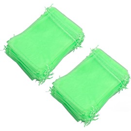 Yosoo Bolsas de Protección de Frutas, Bolsas de Malla para Verduras 100 Piezas Bolsas de Cubierta de Red Verde Protectores de Frutas de Malla con Cordón Barrera Bolsas de Cubierta de