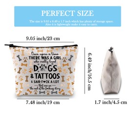 GJTIM Dog Lover Gift Tattooer Makeup Bag There Was Really Loved Dogs & Tattoos Paw Print Gift for Dog Mom Tattoo Lovers (Dogs & Tattoos Bag)