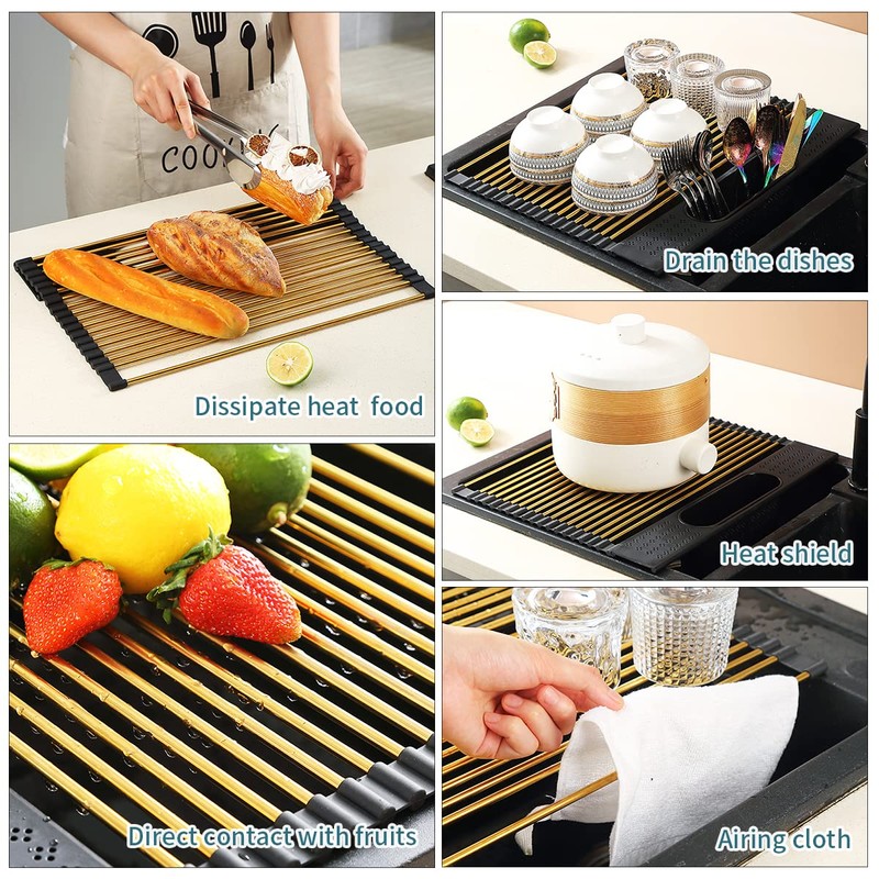 Berglander Gold Dish Drying Rack Over The Sink, L17.5*W 15"