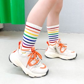 Aroveea Baby Socks 3-5 Years Old Rainbow 12 Pack for Toddler Boys and Girls Kids Socks,Cute Cotton Baby Socks