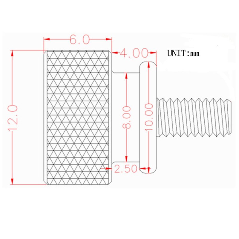 uxcell Computer PC Case M3x12mm Aluminum Alloy Knurled Thumb Screws