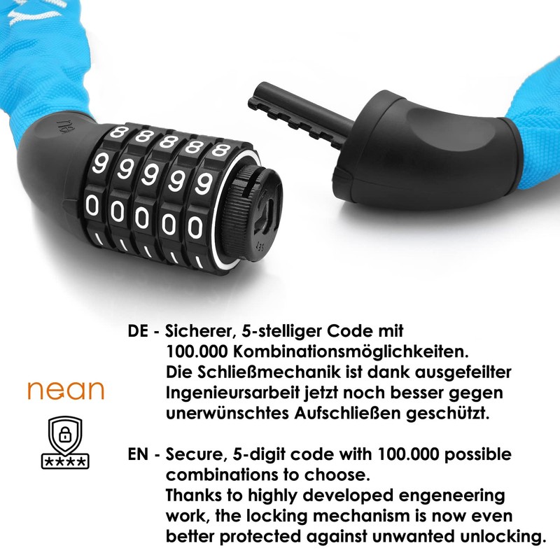nean Bicycle Chain Lock with a Number Bicycle Chain Lock,