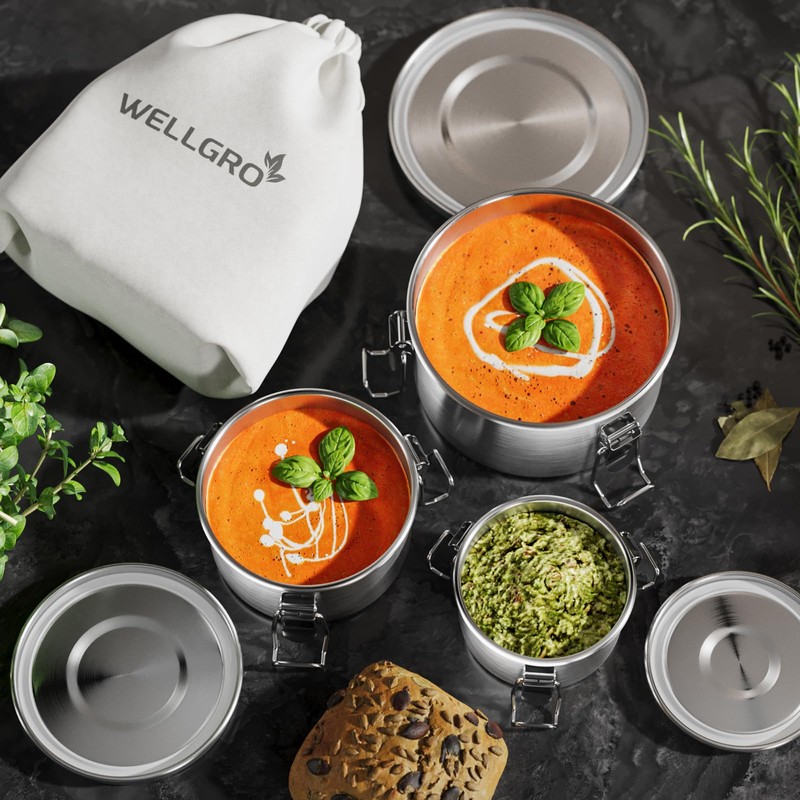 WELLGRO Stainless Steel Tin Set Round - 250 ml 480