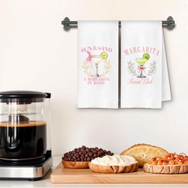 ChenCraty Margarita Kitchen Towels,Cocktail Gifts for Women Decorative Hand Towels,Cocktail Decorations for Bar Cart,16x24 Inches Set of 2