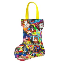 Two Lumps of Sugar Kitty-tude Stocking - Durable Christmas Stockings, Wine Tote Bag, Reusable, Lightweight Beverage Carrier, Ideal for Holidays, Travel, Teacher's Gift, Wine Lovers Accessories
