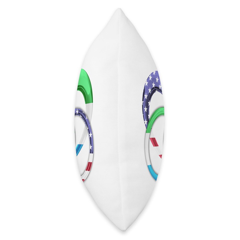 American Flag Heart Wedding Rings Marriage Sierra Leone Throw Pillow