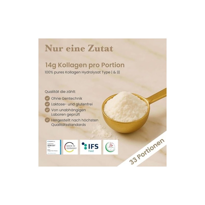 Premium Collagen Powder, 100% Pure Collagen Hydrolysate Type 1 &