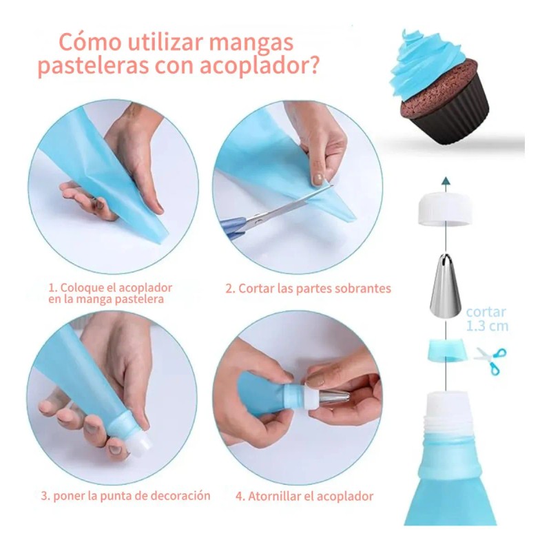 Kit De Mangas Pasteleras Y Poquillas Para Repostería 124pz