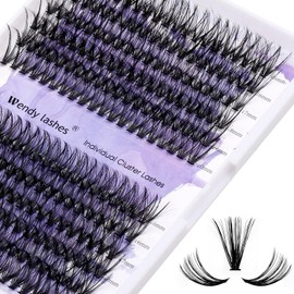 DIY Lash Clusters for Eyelash Extensions: Ultra-light, Natural, Fluffy, Manga, Wispy, Waterproof, Anime, Manga, Cat Eye, D Curl, 16-20mm Mixed, 30+40P, Wendy Lashes, 1226