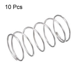 sourcing map Compression Spring,304 Stainless Steel,18mm OD,1mm Wire Size,9mm Compressed Length,35mm Free Length,5.9N Load Capacity, Silver Tone,10pcs