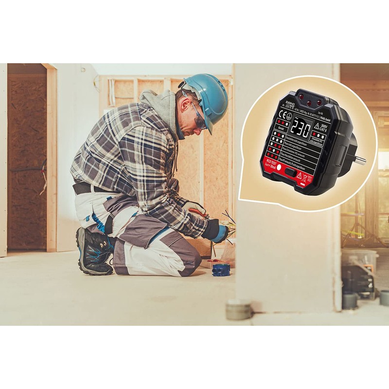 revolt Socket Tester German: Set of 2 Socket Testers, LCD