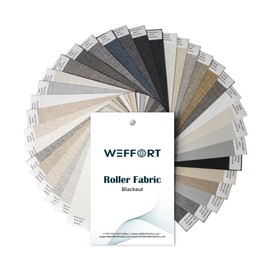 WEFFORT Motorized Blind,Work with Homekit Thread-Enabled, 100% Blackout Smart Shades with Remote Control, Electric Roller Shade,Multi-Color Samples