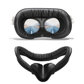 Compatible with Quest 2 Face Pad Replacement, VR Face Interface Bracket with Light Blocking Nose,VR PU Leather Face Pad Protective for Meta Quest 2,Sweat-Proof Face Cover Cushion VR Accessories