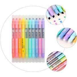 CRAFTHROU 10piezas Marcatextos Borrables de Doble Punta Resaltadores Líquidos Pastel para Subrayado y Notas Tonos Vibrantes para Estudio y Oficina