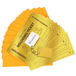 Voxisroma 12 golden ticket voucher scratch voucher card voucher design yourself gifts for women of your choice, voucher cards to fill in yourself – you would be selected