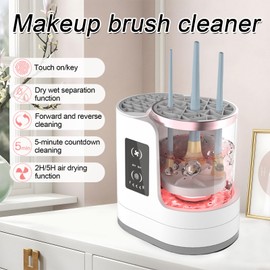 Make Up Pinselreiniger, 3 IN 1 Elektrischer Make-up Pinselreiniger und Trockner, 5 min Automatischer Stop, Make Up Pinsel Trockner mit Touch-Taste, Pinselreiniger Make Up mit Lufttrocknungsfunktion