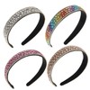 Gatuida 4pcs Wide Brimmed Rhinestone Hair Hoops for Women Non