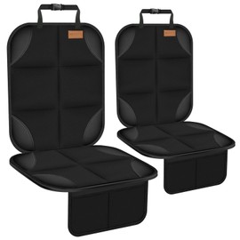 Yuan & Chuang Car Seat Protector 2 Pack -1680D Fabric,with Thickest Padding car seat Cover,car seat Protector for Baby carseat,Non-Slip Backing, 2 Storage Pockets- Black